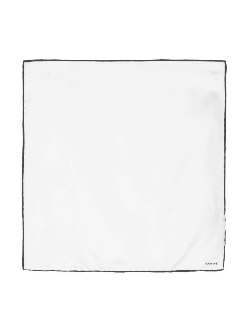 TOM FORD logo-print silk pocket square - White von TOM FORD