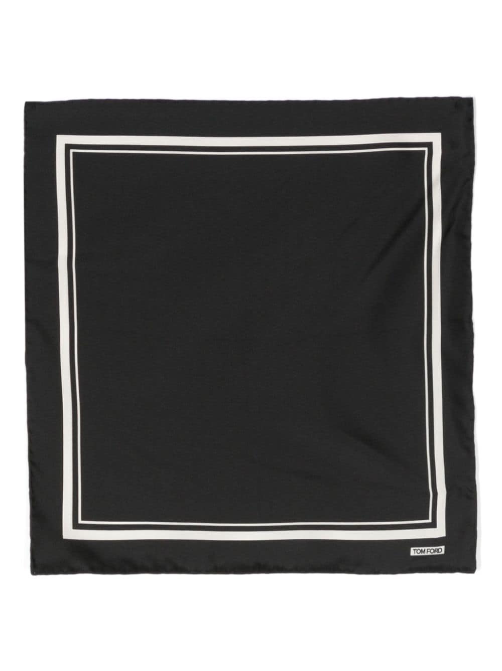 TOM FORD logo-print striped silk scarf - Black von TOM FORD