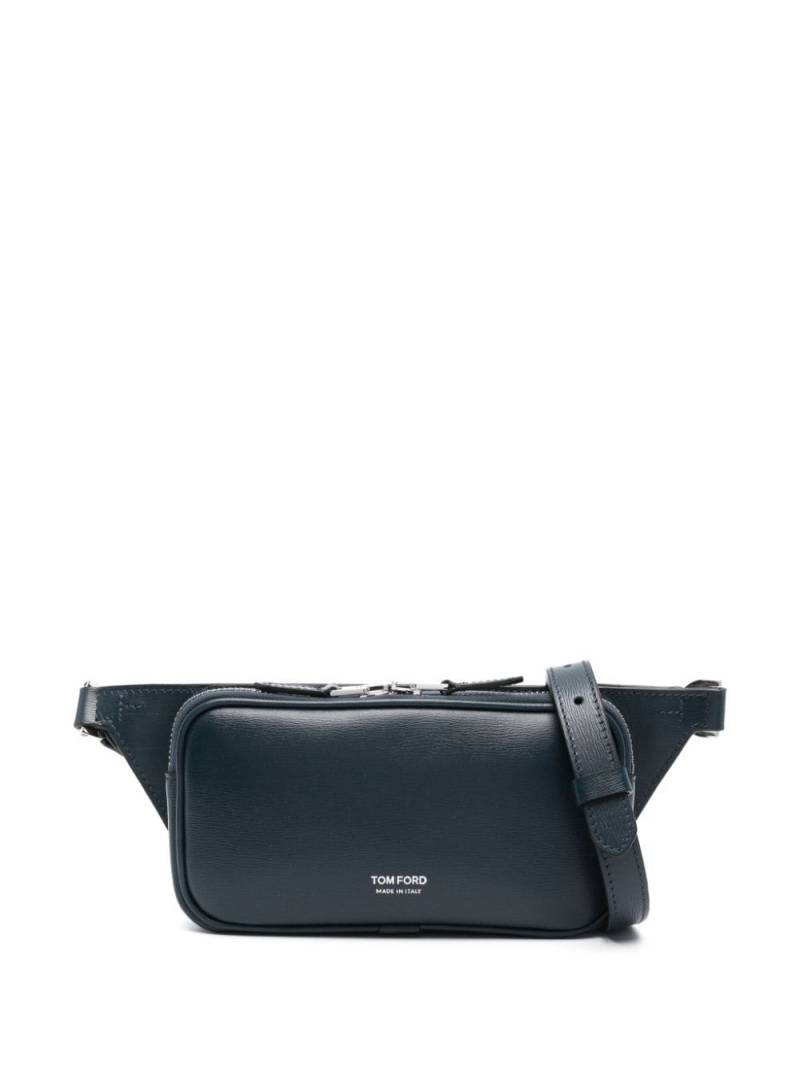 TOM FORD logo-stamp leather belt bag - Blue von TOM FORD