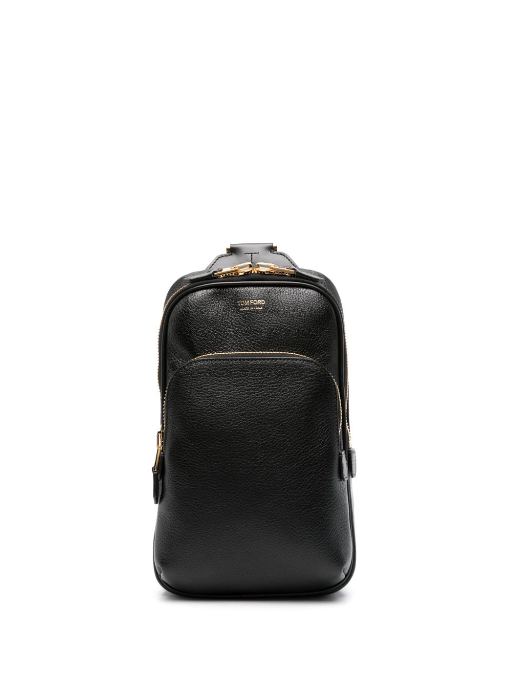 TOM FORD logo-stamp leather messenger bag - Black von TOM FORD