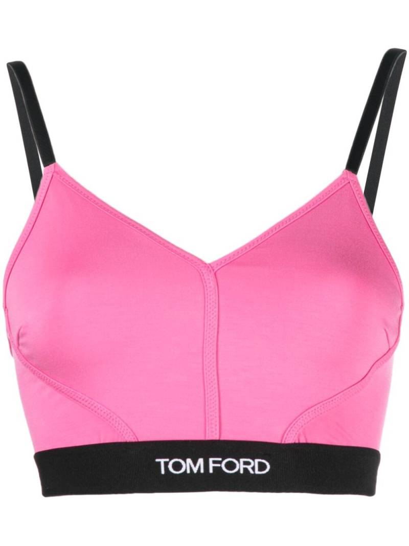 TOM FORD logo-trim stretch bralette - Pink von TOM FORD