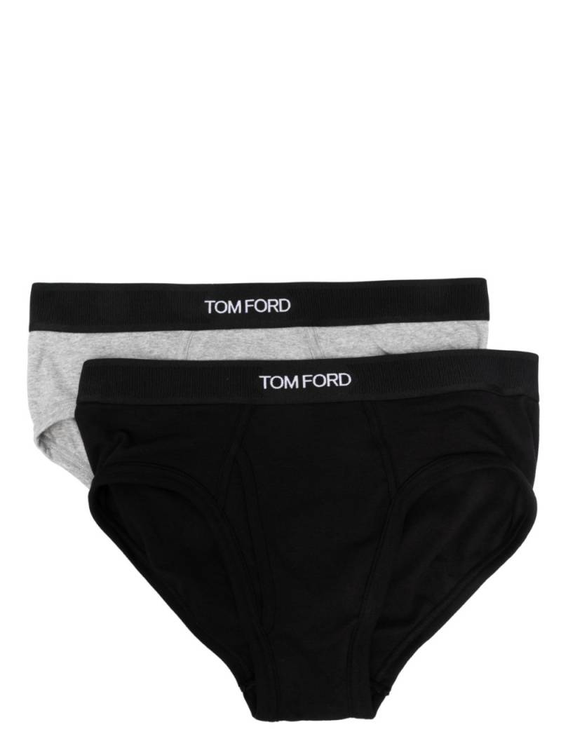 TOM FORD logo-waist cotton briefs (pack of two) - Black von TOM FORD