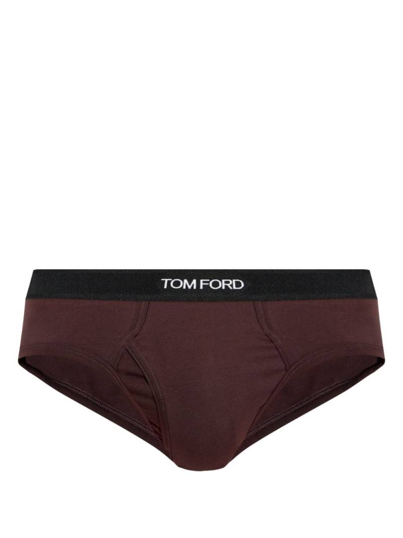 TOM FORD logo-waistband briefs - Brown von TOM FORD