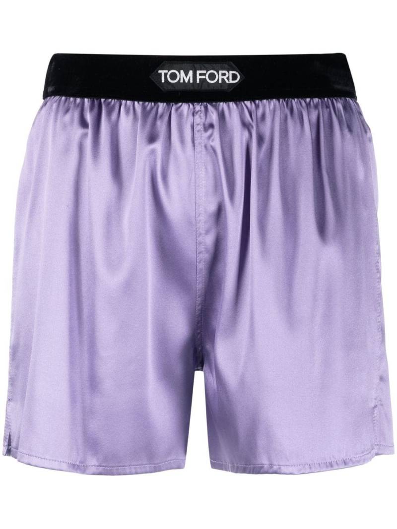 TOM FORD logo-waistband detail shorts - Purple von TOM FORD