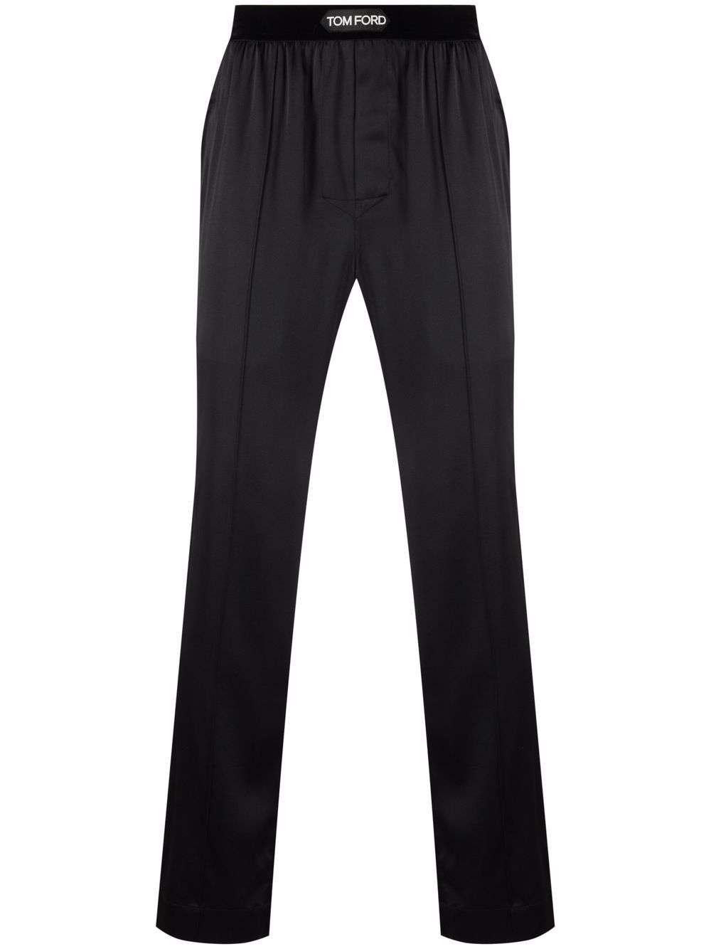 TOM FORD logo-waistband silk pajama trousers - Black von TOM FORD