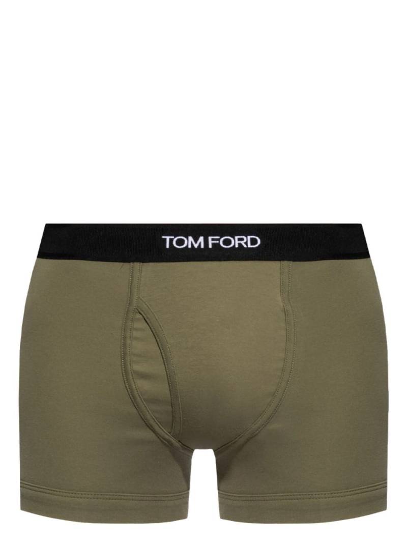 TOM FORD logo-waistband stretch-cotton boxers - Green von TOM FORD