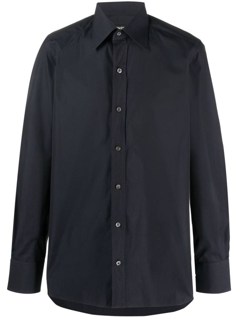 TOM FORD long-sleeve pointed-collar shirt - Blue von TOM FORD