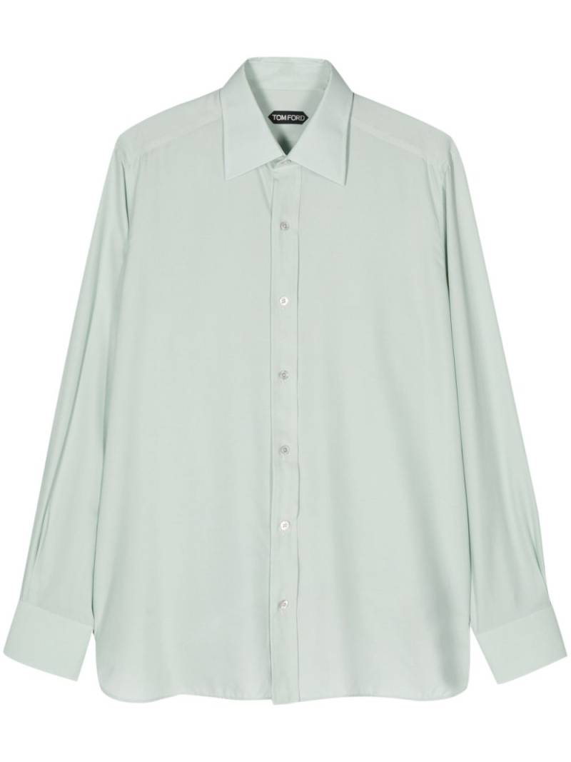 TOM FORD long-sleeve silk shirt - Green von TOM FORD