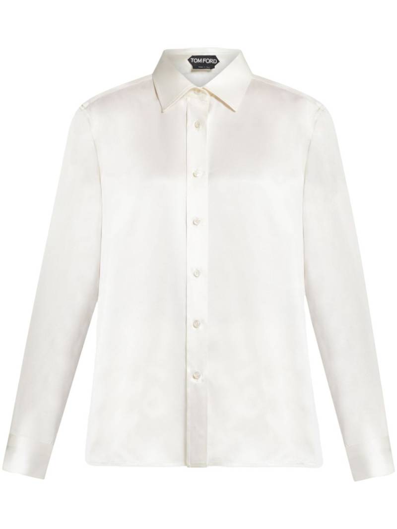 TOM FORD long-sleeve silk shirt - White von TOM FORD