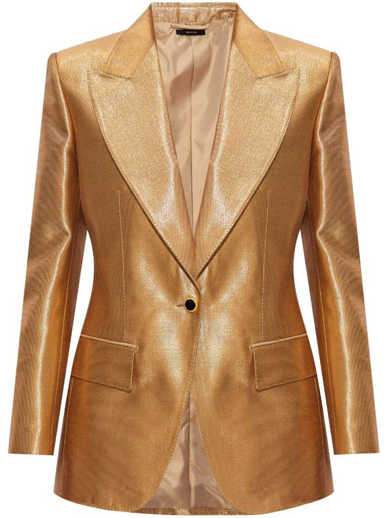 TOM FORD metallic-effect peak-lapels blazer - Gold von TOM FORD