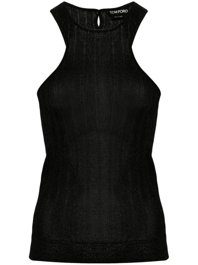 TOM FORD metallic ribbed-knit tank top - Black von TOM FORD