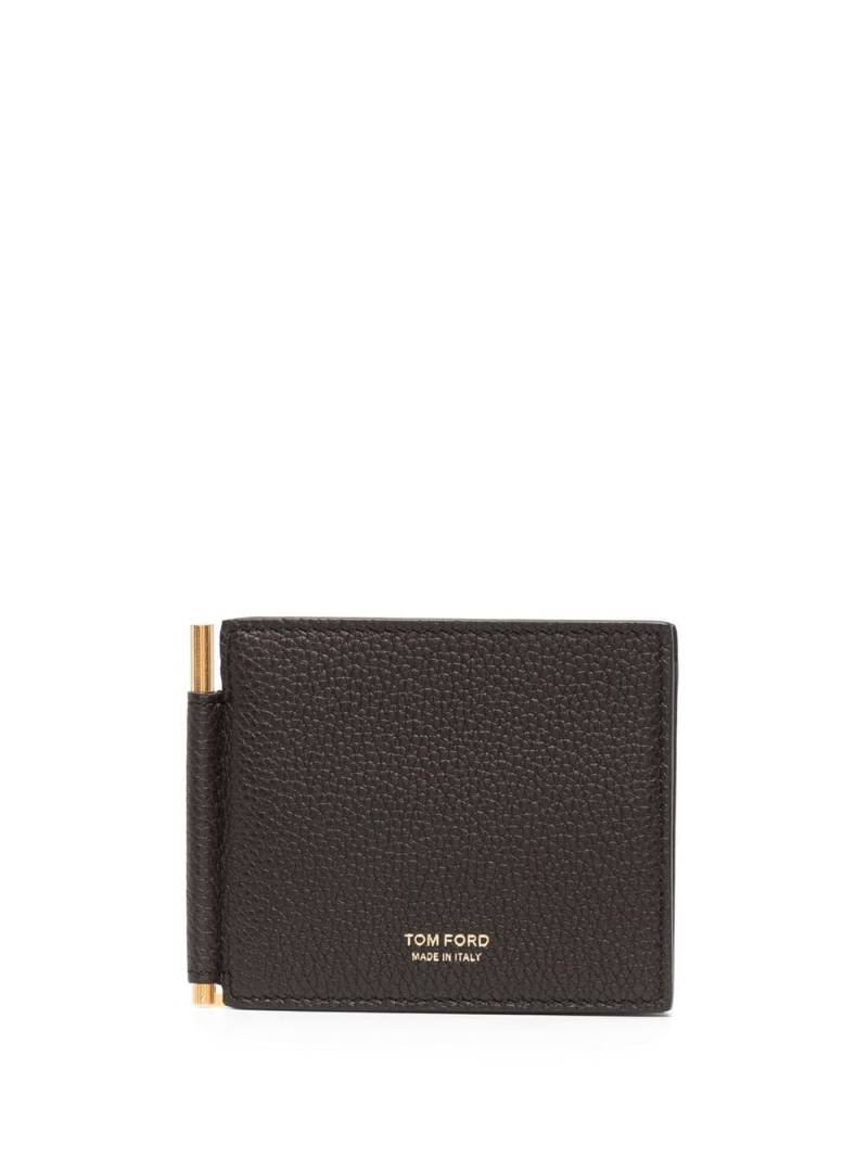 TOM FORD money clip leather wallet - Brown von TOM FORD