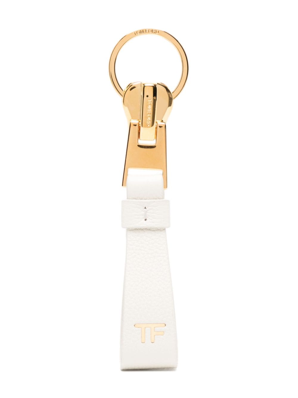 TOM FORD monogram-print leather keyring - White von TOM FORD