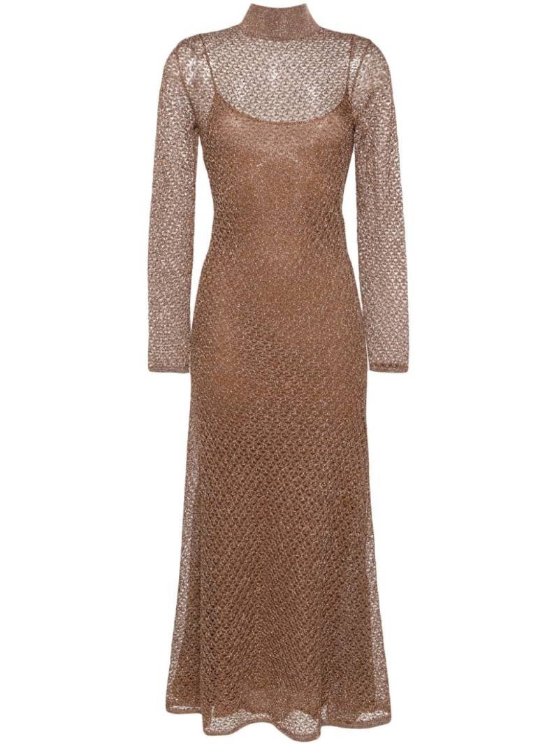 TOM FORD open-knit lurex maxi dress - Gold von TOM FORD