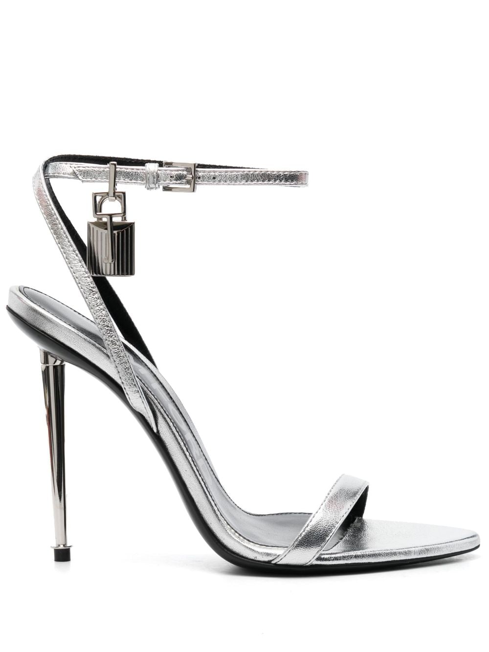 TOM FORD padlock-detail metallic sandals - Silver von TOM FORD