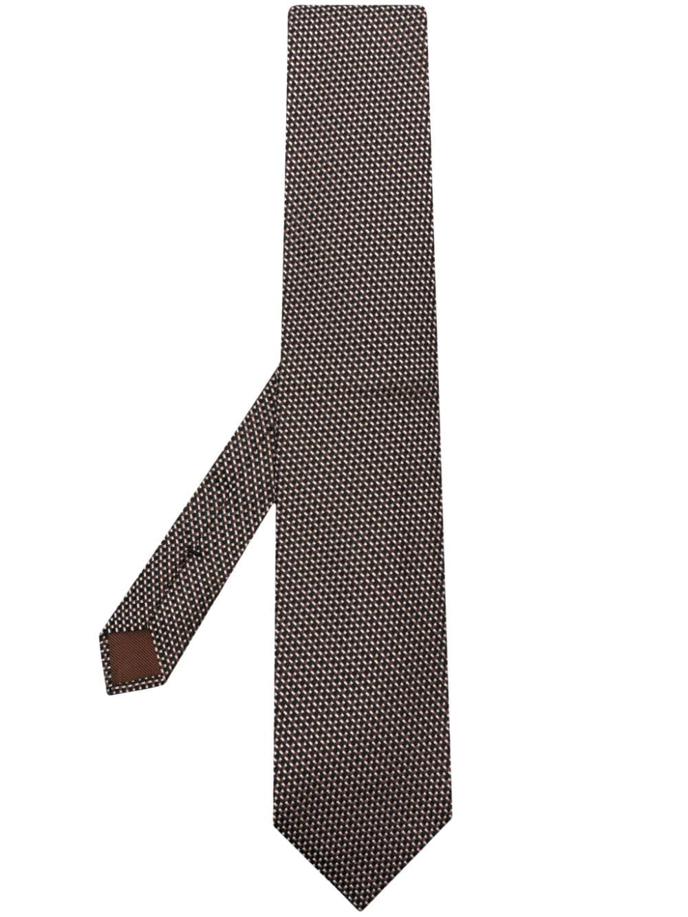 TOM FORD patterned-jacquard silk tie - Black von TOM FORD