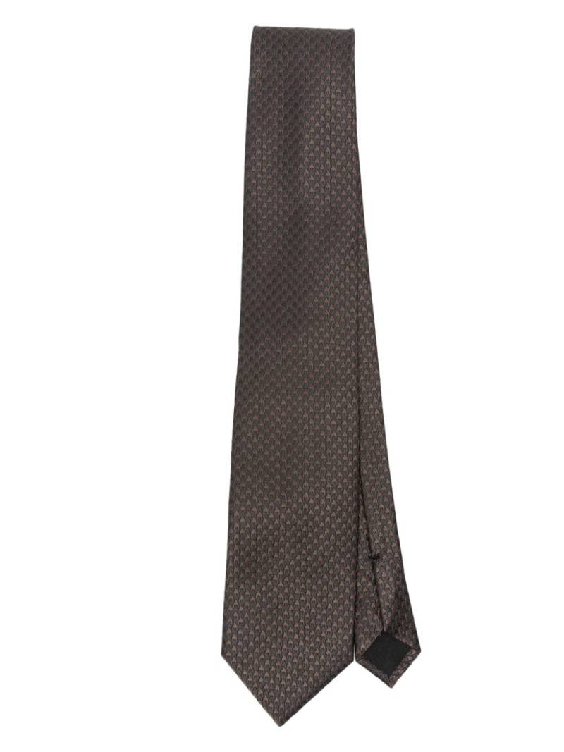 TOM FORD patterned-jacquard silk tie - Black von TOM FORD