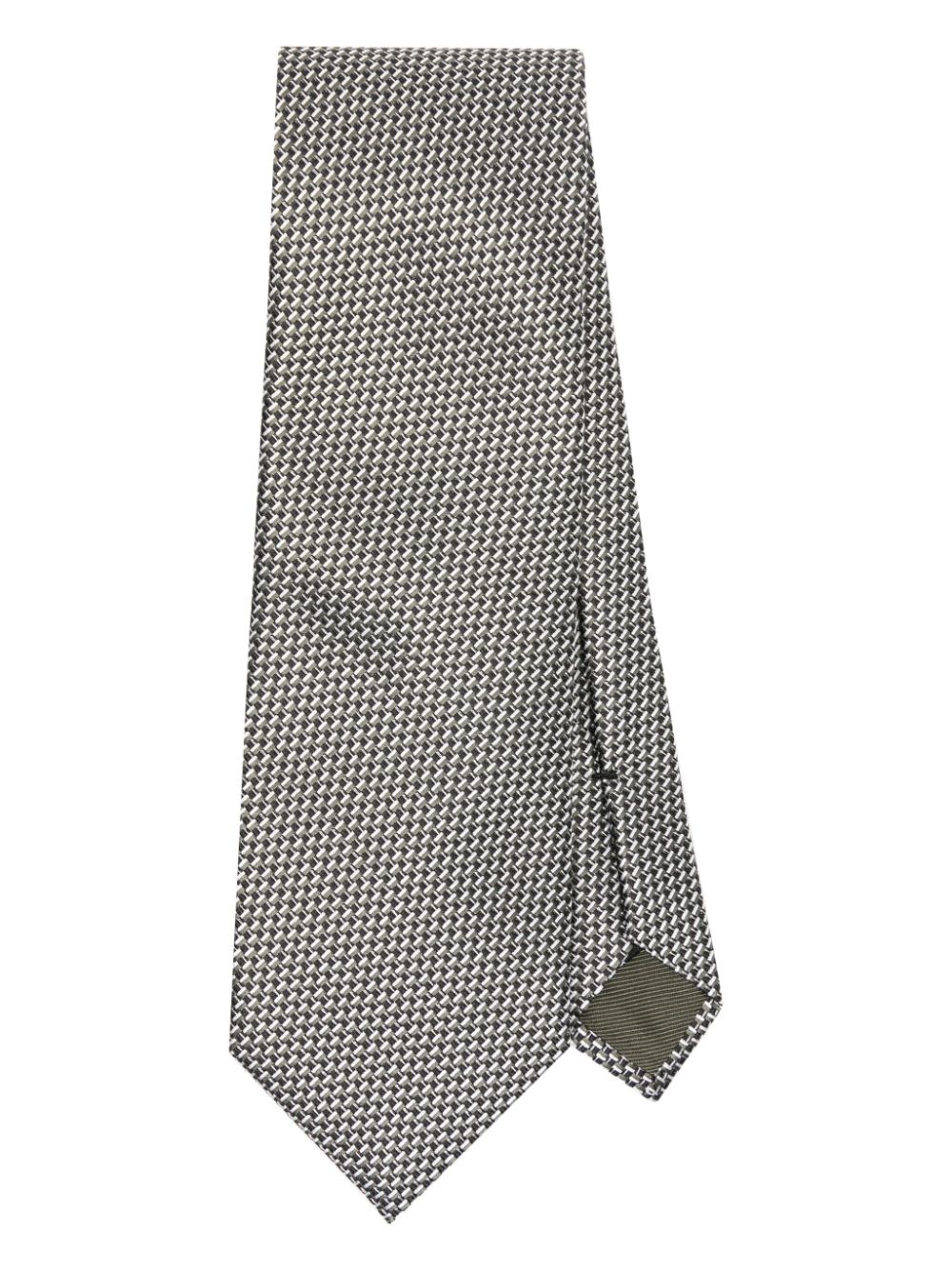 TOM FORD patterned-jacquard silk tie - Grey von TOM FORD