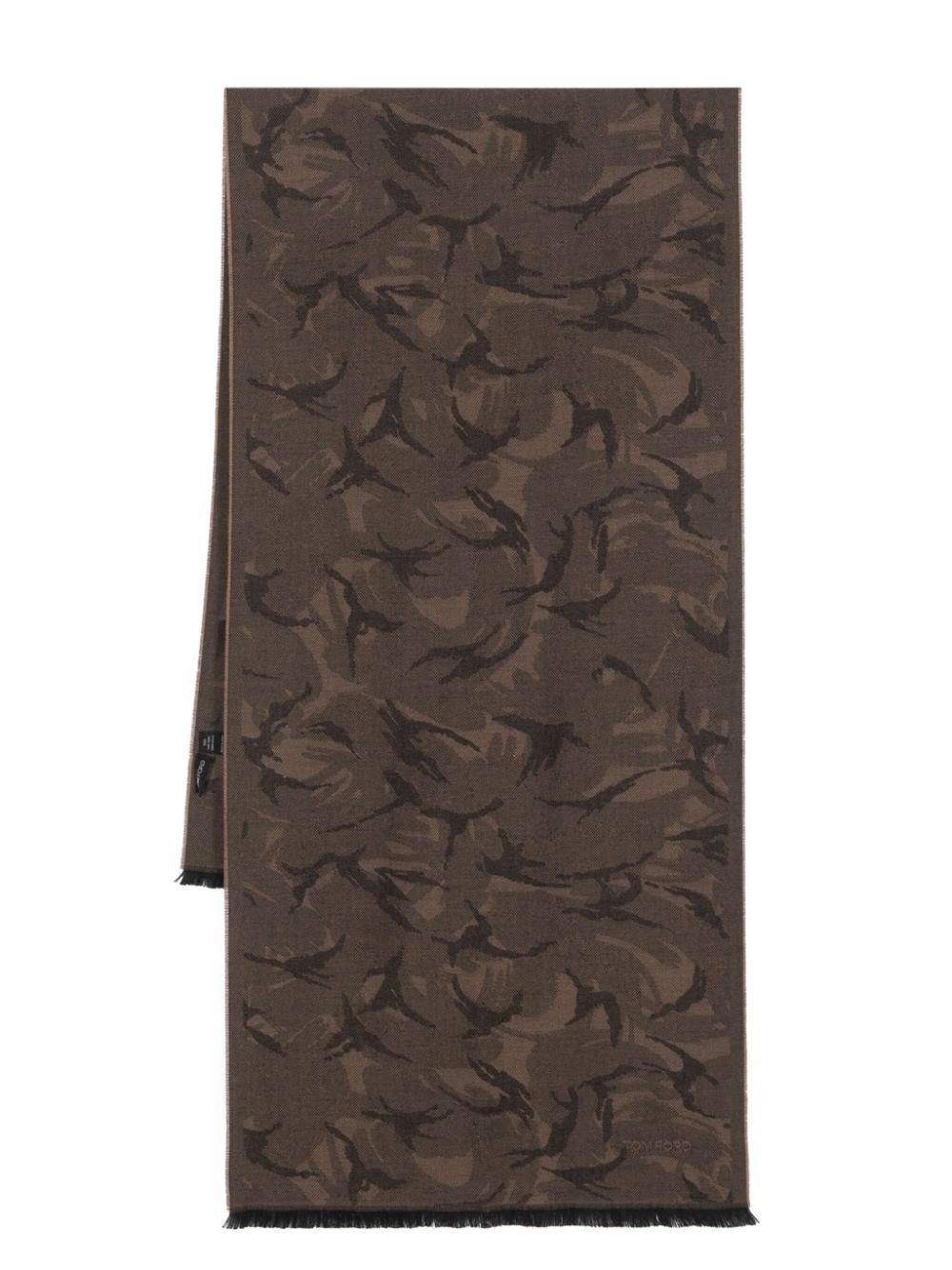 TOM FORD patterned-jacquard wool scarf - Brown von TOM FORD