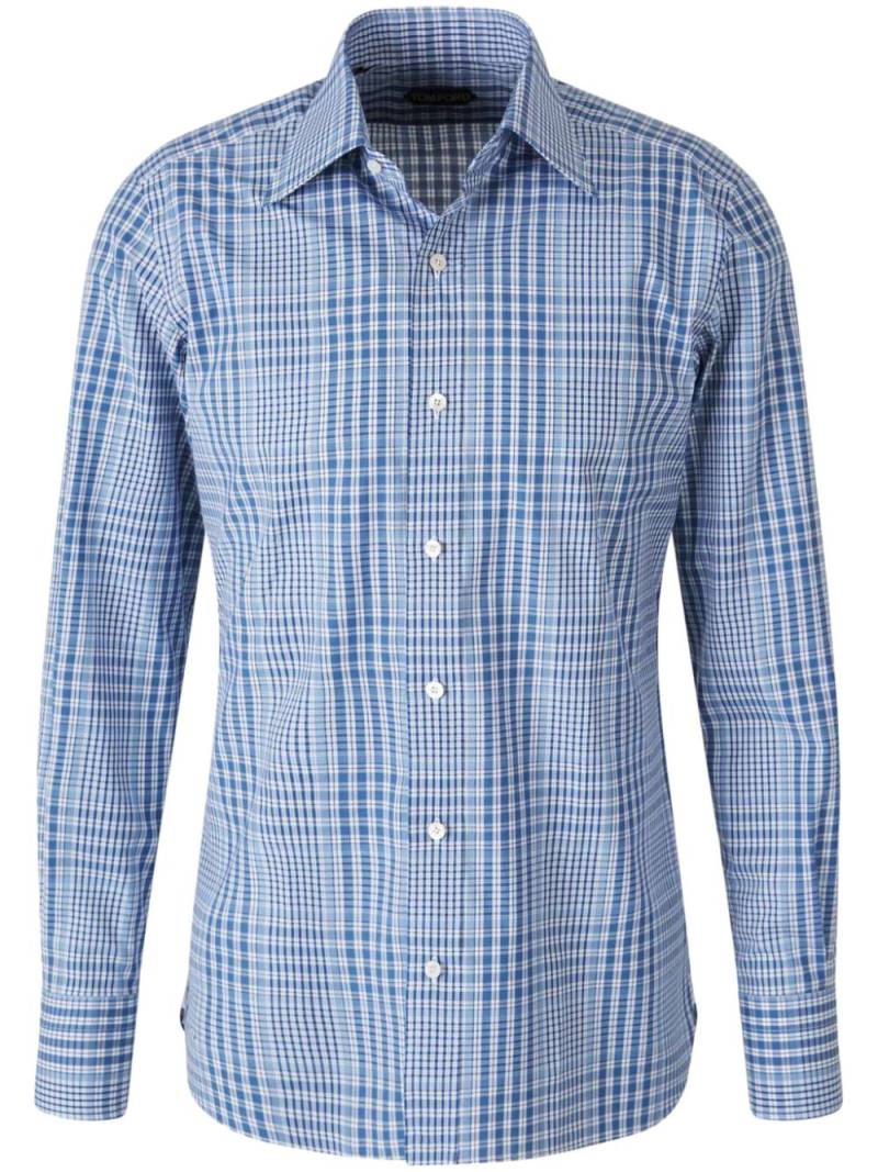 TOM FORD plaid-check shirt - Blue von TOM FORD