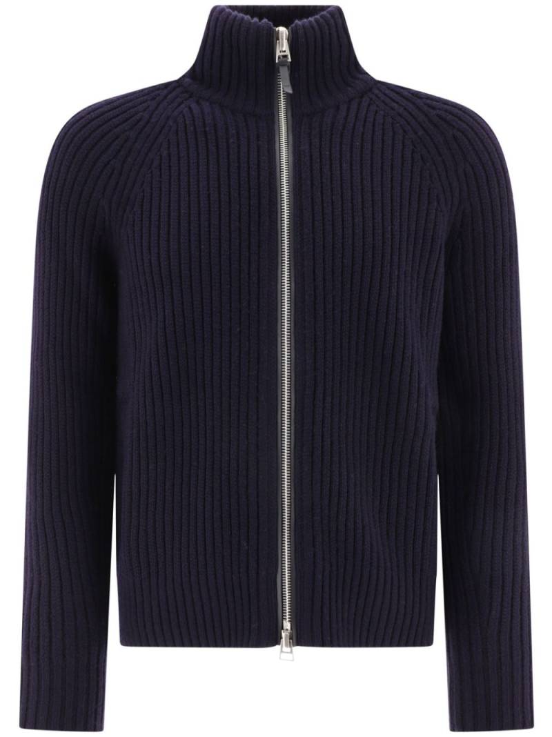 TOM FORD ribbed-knit zip-up cardigan - Blue von TOM FORD