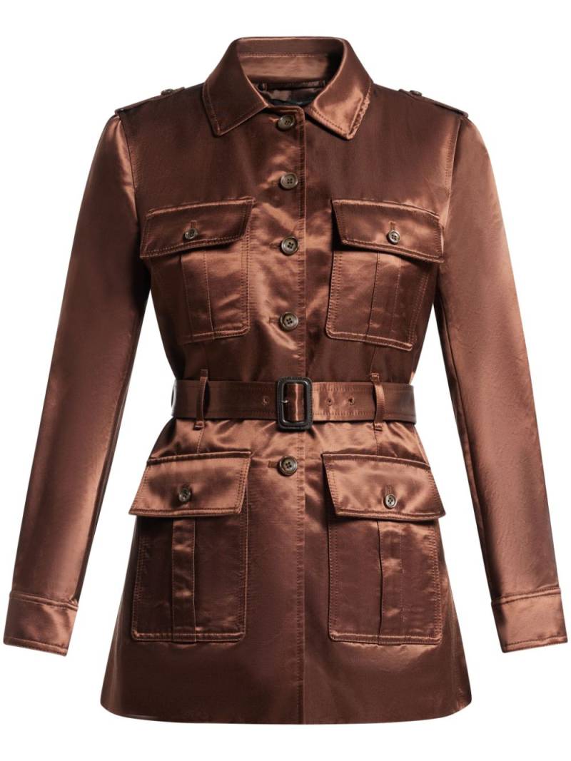 TOM FORD satin belted jacket - Brown von TOM FORD