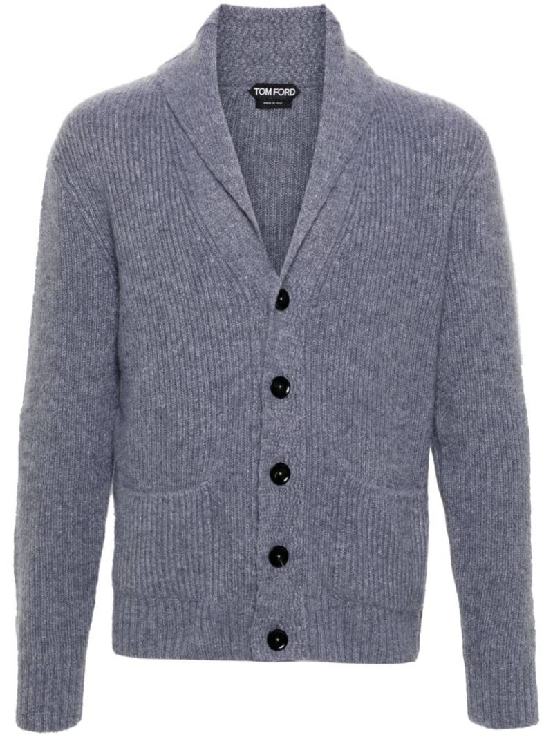 TOM FORD shawl-collar ribbed cardigan - Grey von TOM FORD