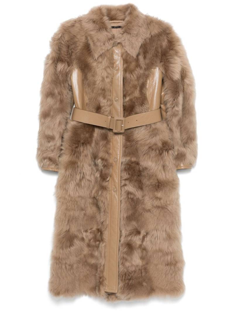 TOM FORD shearling belted coat - Brown von TOM FORD