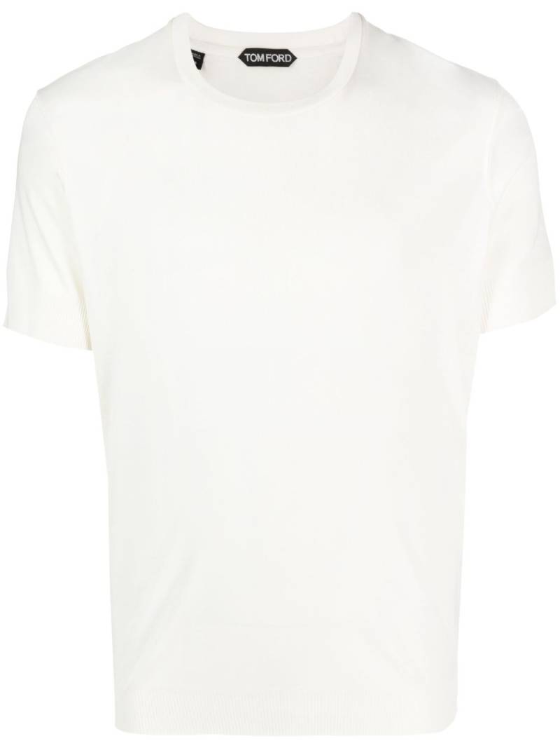 TOM FORD short-sleeve lyocell-cotton T-shirt - White von TOM FORD