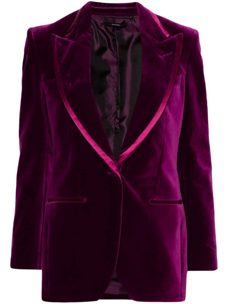 TOM FORD single-breasted velvet blazer - Purple von TOM FORD