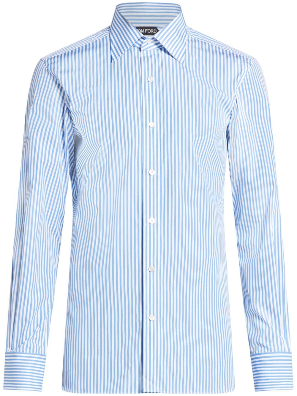 TOM FORD stripe-print cotton shirt - Blue von TOM FORD