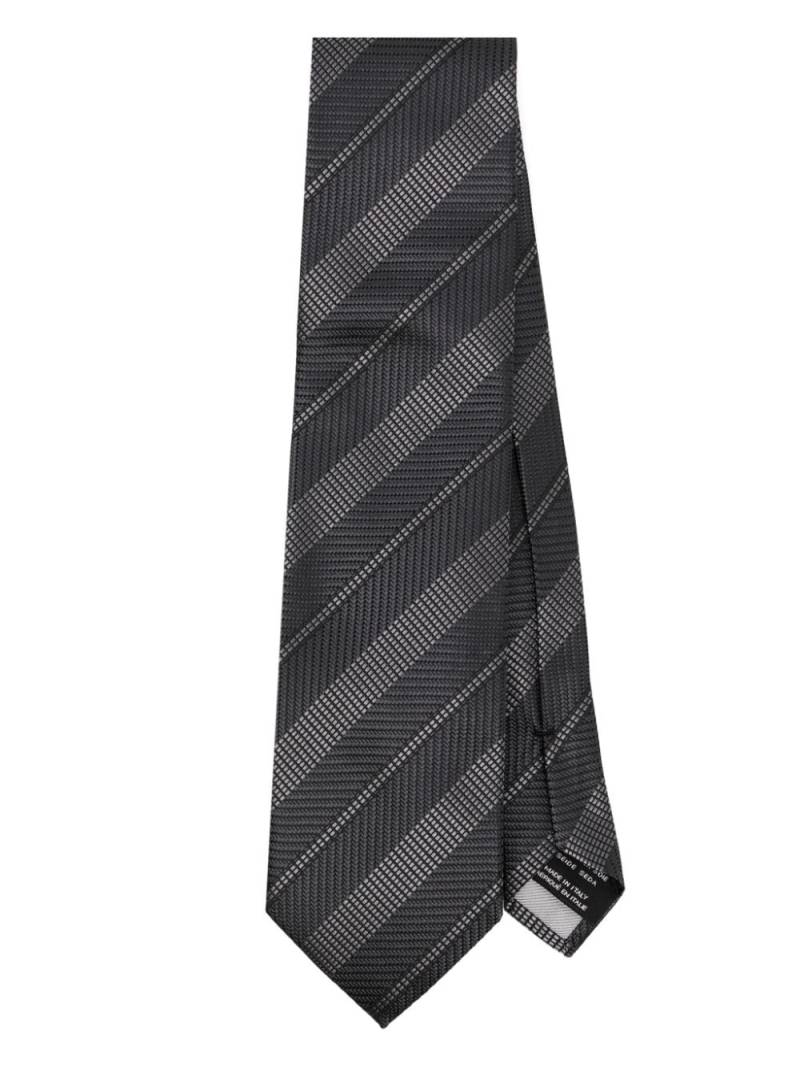 TOM FORD striped jacquard tie - Black von TOM FORD