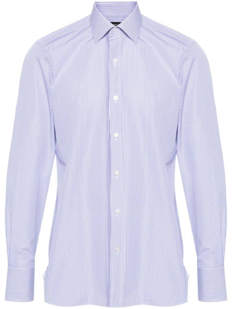 TOM FORD striped poplin shirt - Blue von TOM FORD