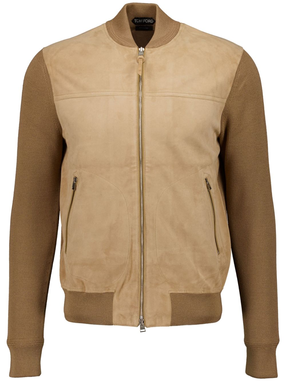 TOM FORD suede zip-up bomber jacket - Neutrals von TOM FORD