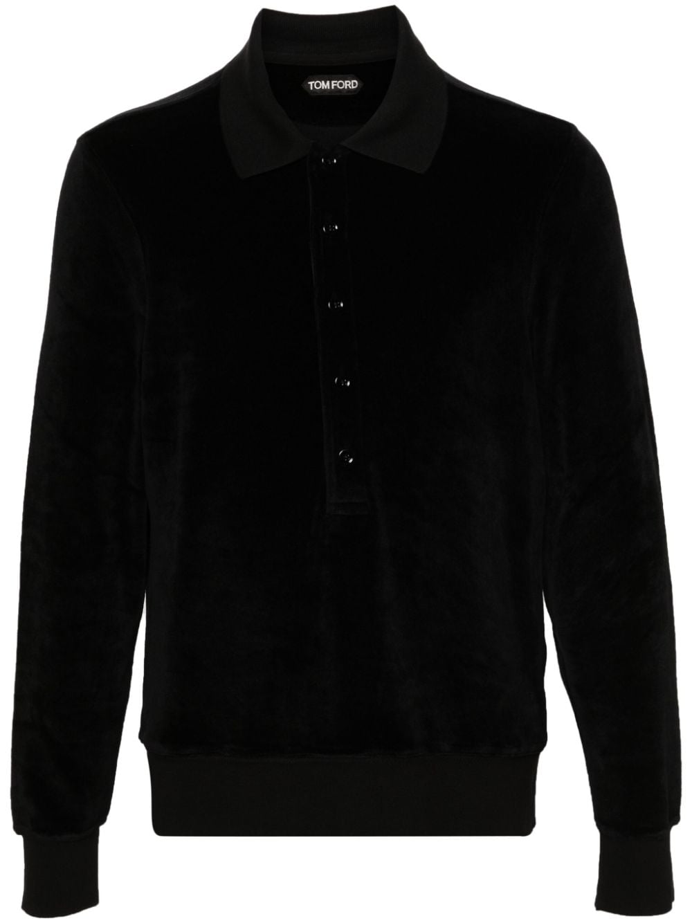 TOM FORD velvet polo shirt - Black von TOM FORD