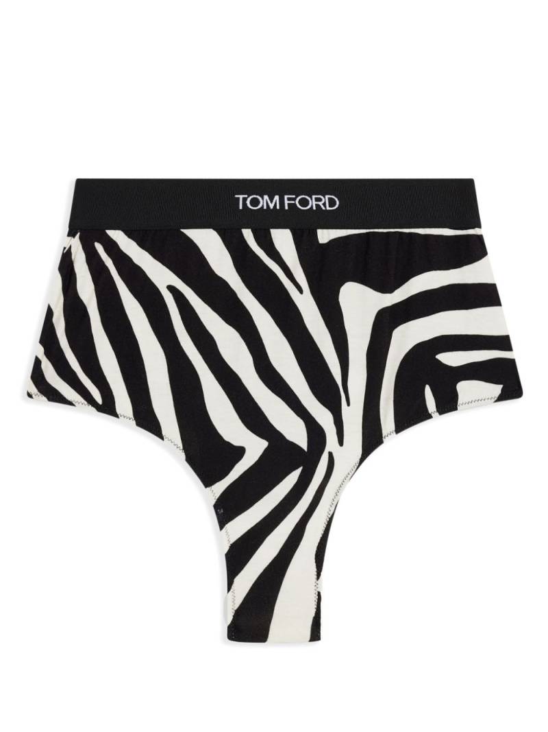 TOM FORD zebra print high-rise briefs - Black von TOM FORD