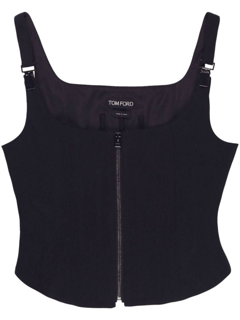 TOM FORD zip-up corset tank top - Black von TOM FORD