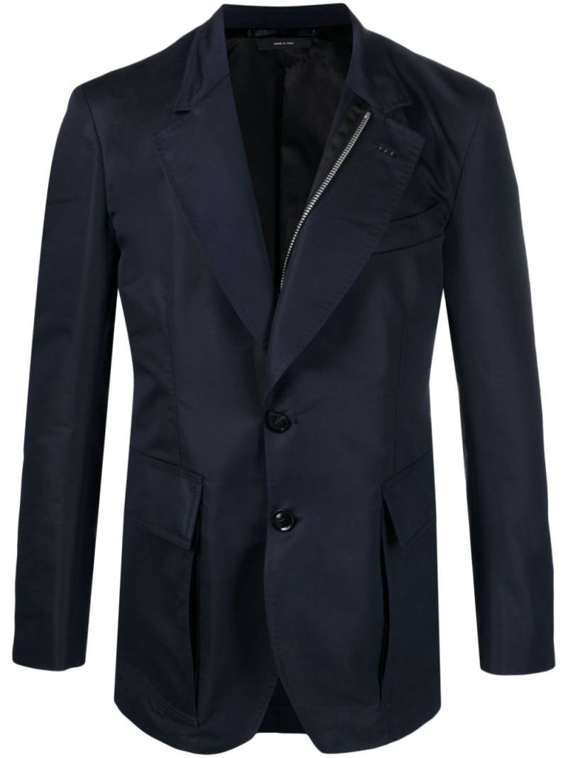 TOM FORD zipped-up single-breasted blazer - Blue von TOM FORD