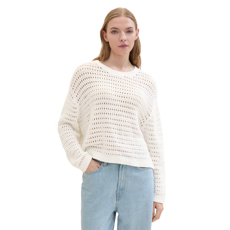 Pullover Damen Ecru M von TOM TAILOR Denim