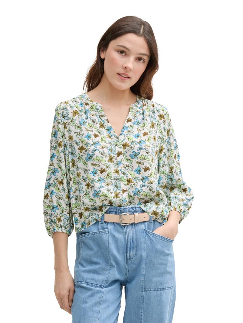 TOM TAILOR Denim Klassische Bluse, mit All-Over Print von TOM TAILOR Denim