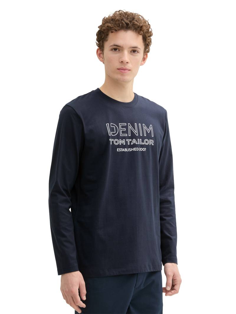 TOM TAILOR Denim Langarmshirt, mit Logo Print von TOM TAILOR Denim