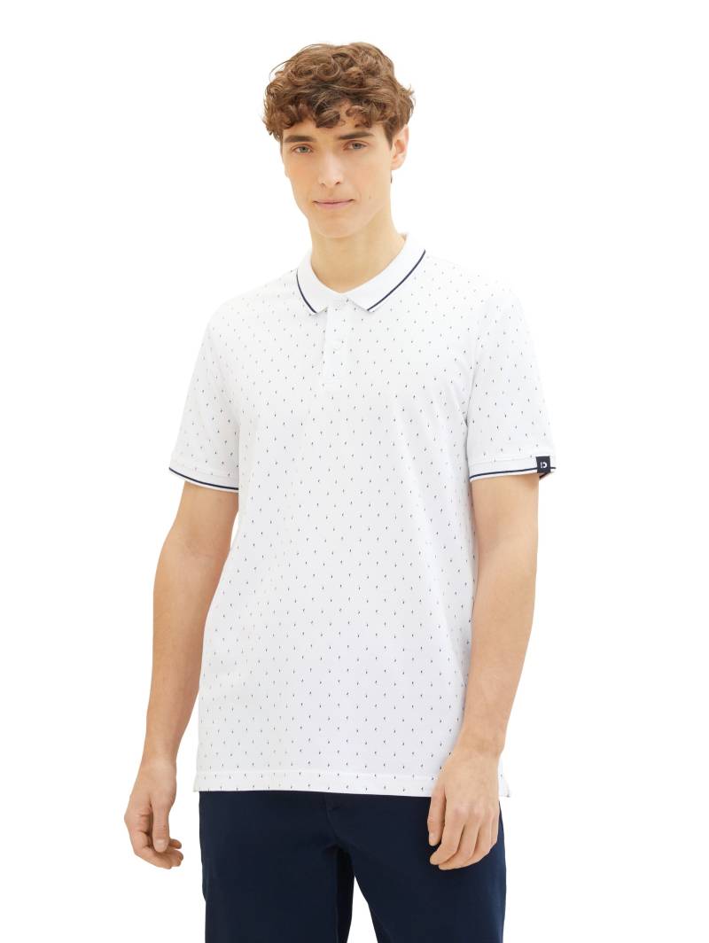 TOM TAILOR Denim Poloshirt, mit Minimal-Print und aus reiner Baumwolle von TOM TAILOR Denim