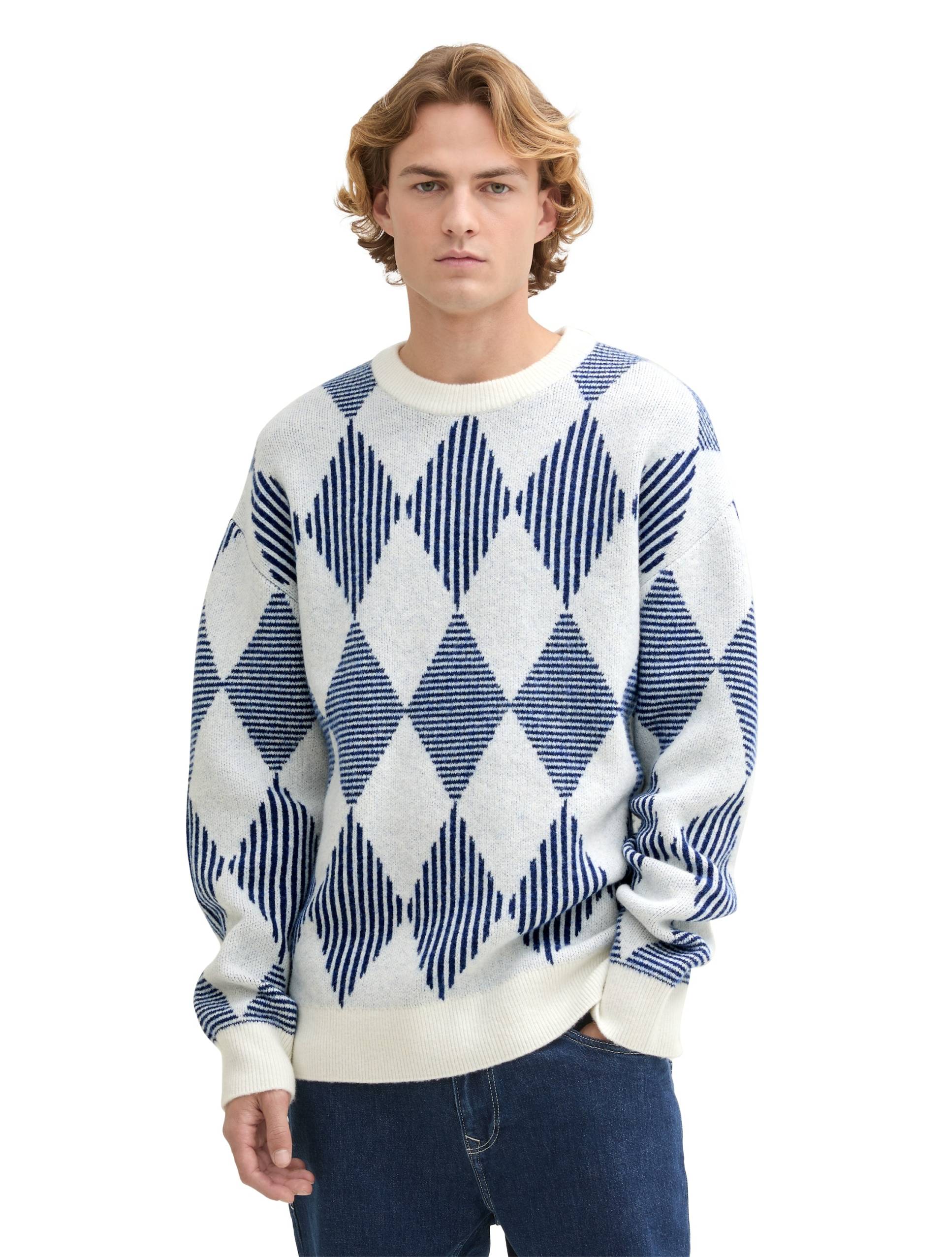 TOM TAILOR Denim Rundhalspullover, mit Argyle Muster TOM TAILOR Denim Rundhalspullover, mit Argyle Muster von TOM TAILOR Denim