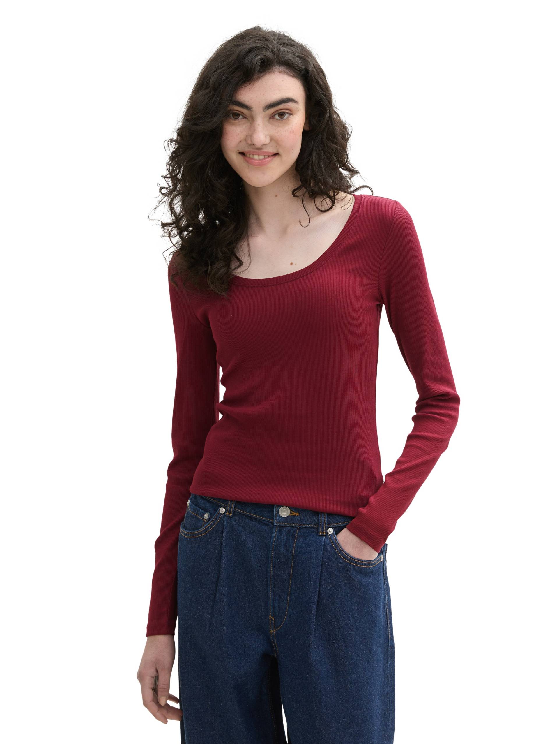 TOM TAILOR Denim Rundhalsshirt, gerippt und mit Stretch TOM TAILOR Denim Rundhalsshirt, gerippt und mit Stretch von TOM TAILOR Denim