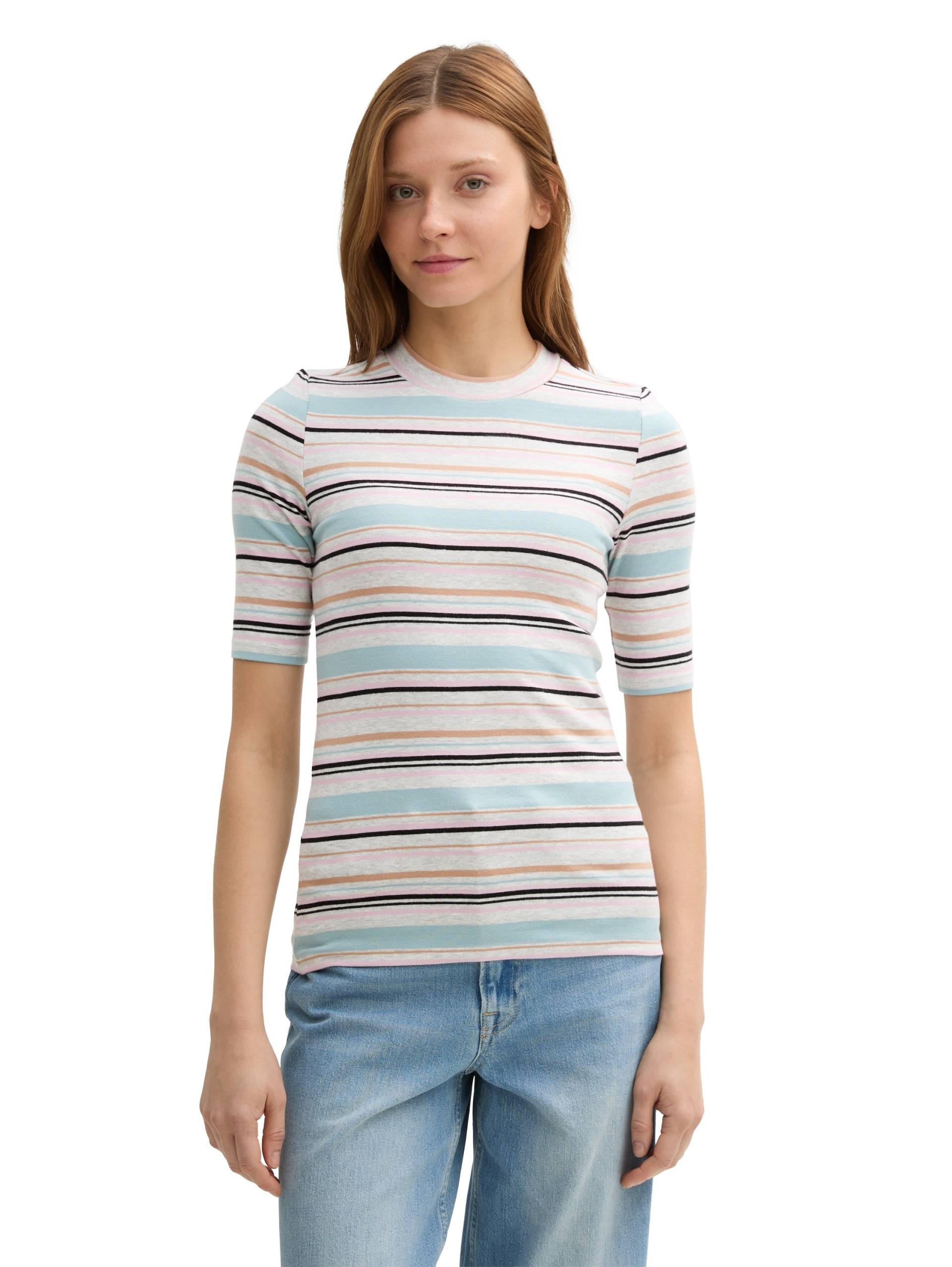 TOM TAILOR Denim T-Shirt, mit Streifen Muster TOM TAILOR Denim T-Shirt, mit Streifen Muster von TOM TAILOR Denim