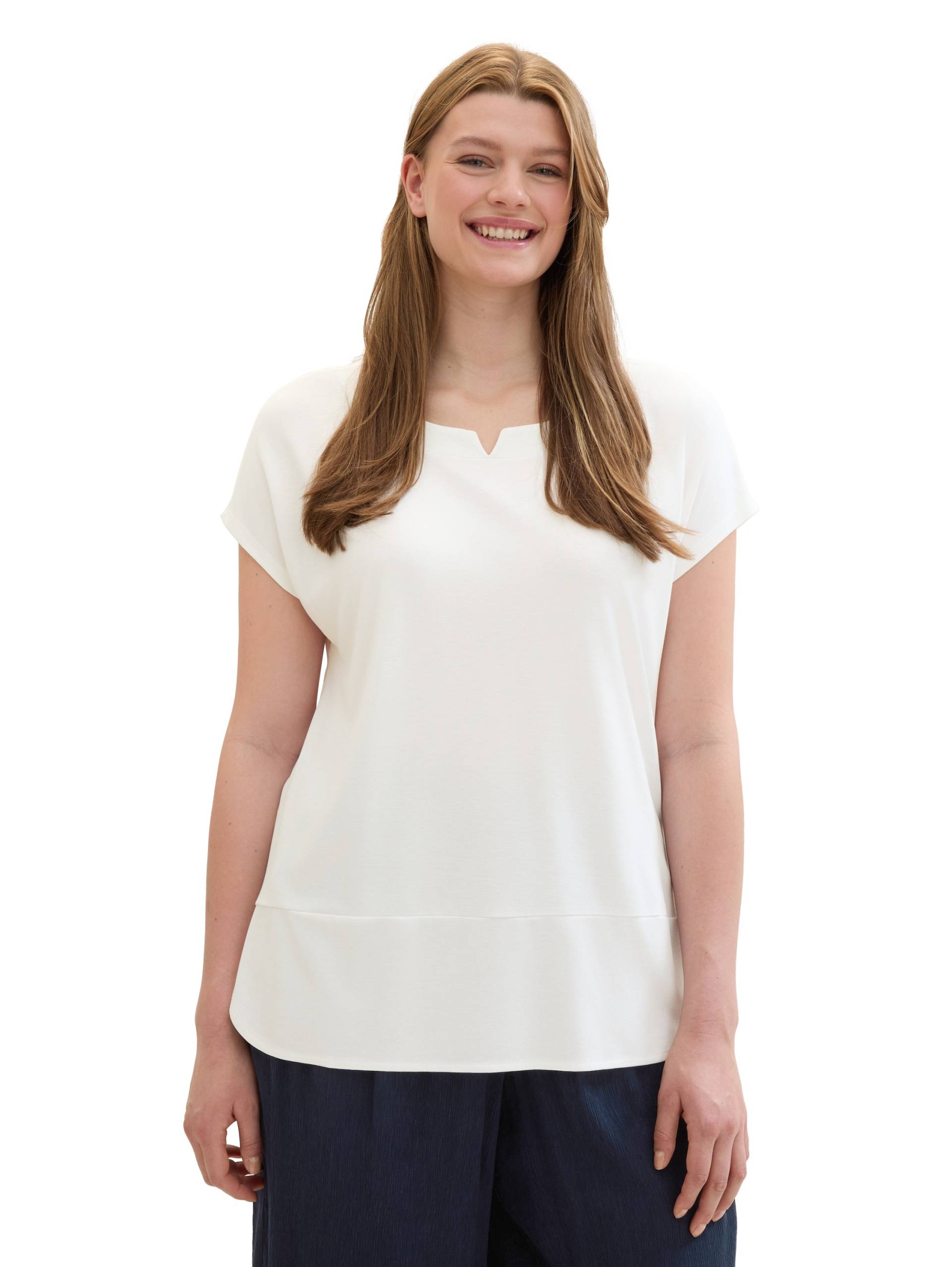 TOM TAILOR PLUS T-Shirt, mit Rundhalsausschnitt und extra breitem Bund TOM TAILOR PLUS T-Shirt, mit Rundhalsausschnitt und extra breitem Bund von TOM TAILOR PLUS