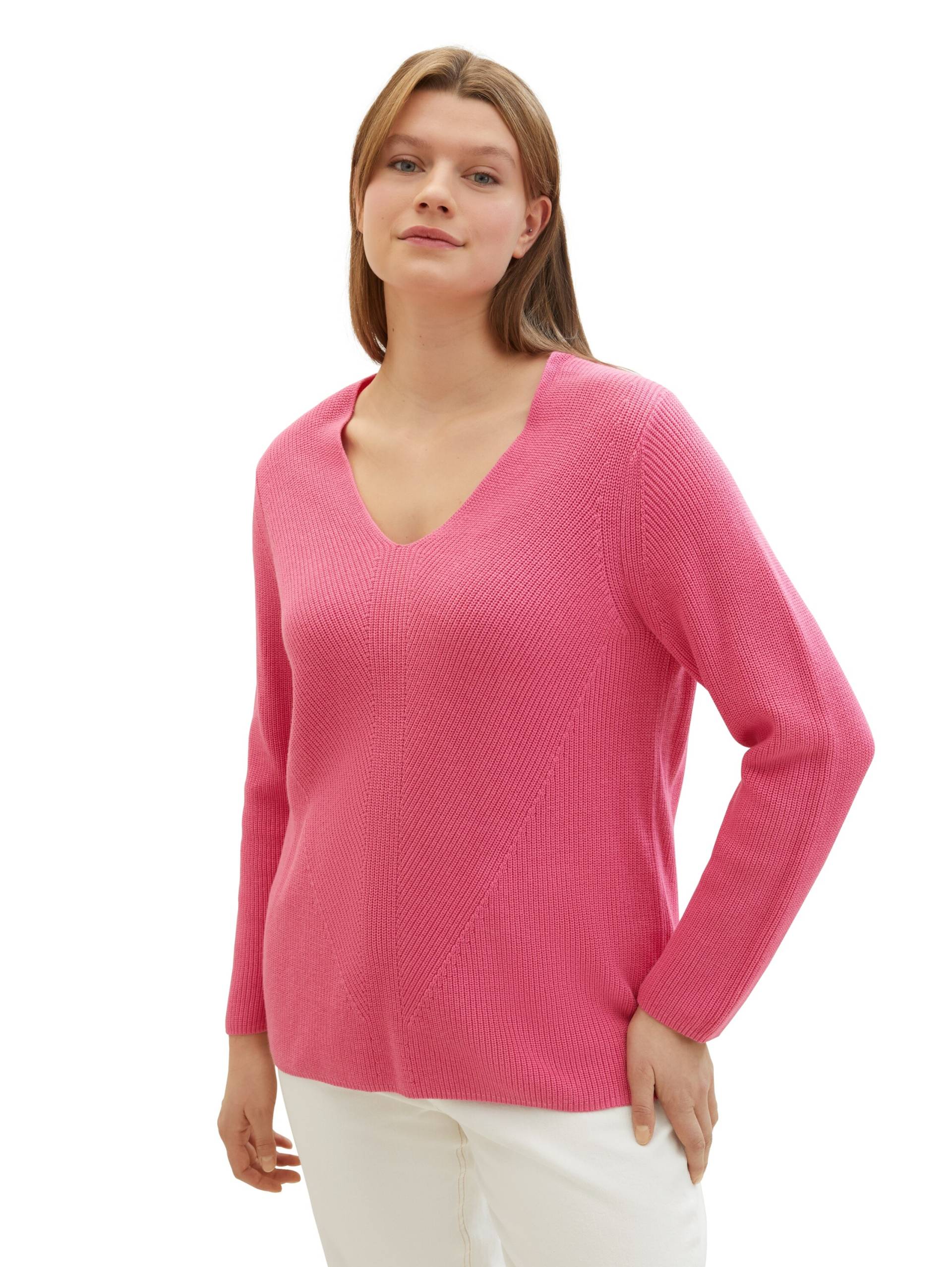 TOM TAILOR PLUS Strickpullover, mit V-Ausschnitt und Rippstruktur TOM TAILOR PLUS Strickpullover, mit V-Ausschnitt und Rippstruktur von TOM TAILOR PLUS