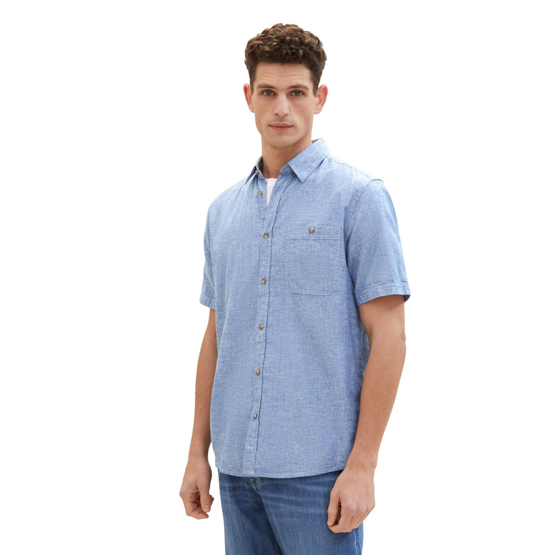 Shirt, Kurzarm Herren Blau S von TOM TAILOR