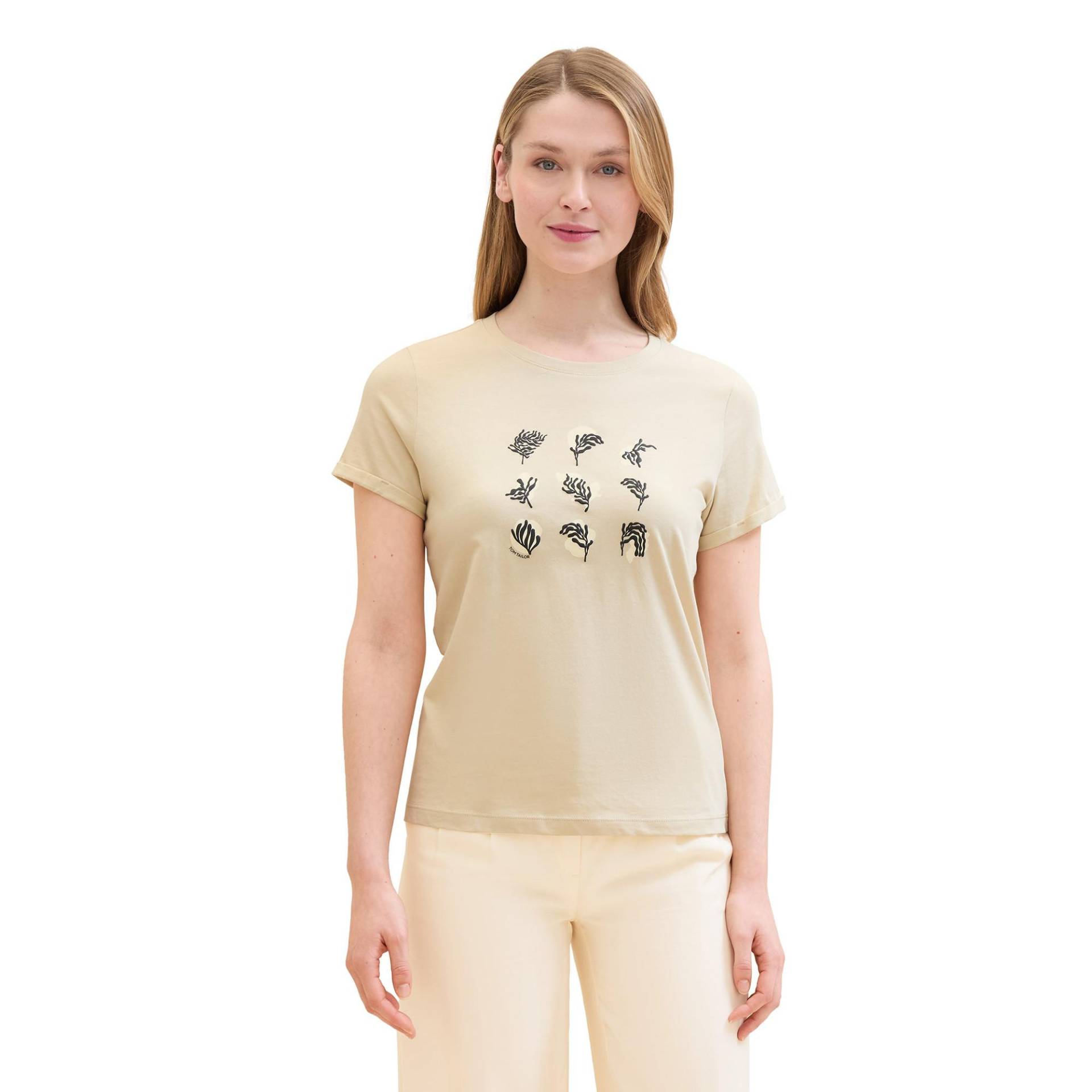 T-shirt Damen Beige M von TOM TAILOR