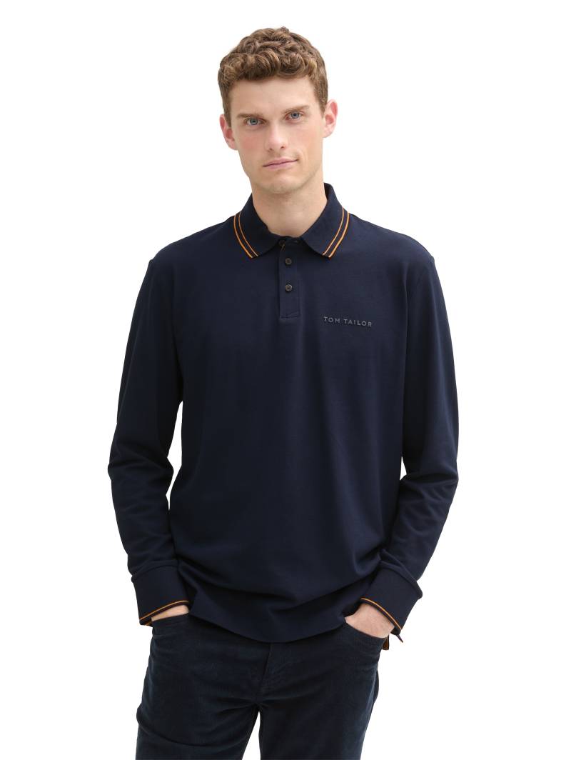 TOM TAILOR Langarm-Poloshirt, mit Stretchanteil von TOM TAILOR